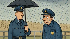 Vic: Policajci na kiši čuvaju utakmicu