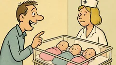 Vic: Sretan otac pita u rodilištu