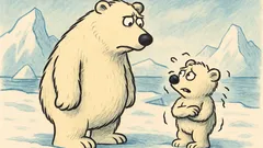 Vic: Šetaju polarni medvjed i sin